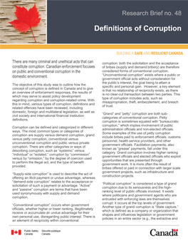 Definitions of Corruption