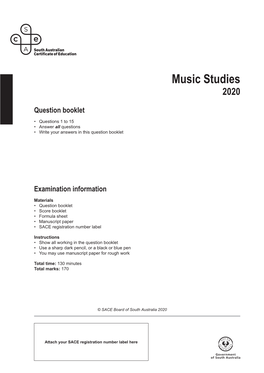 Music Studies 2020
