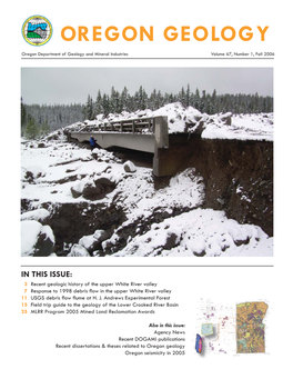 Oregon Geology Fall 2006 Issue