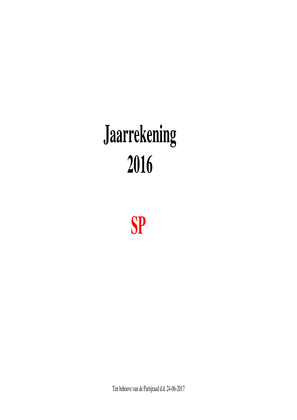 Jaarrekening 2016 SP