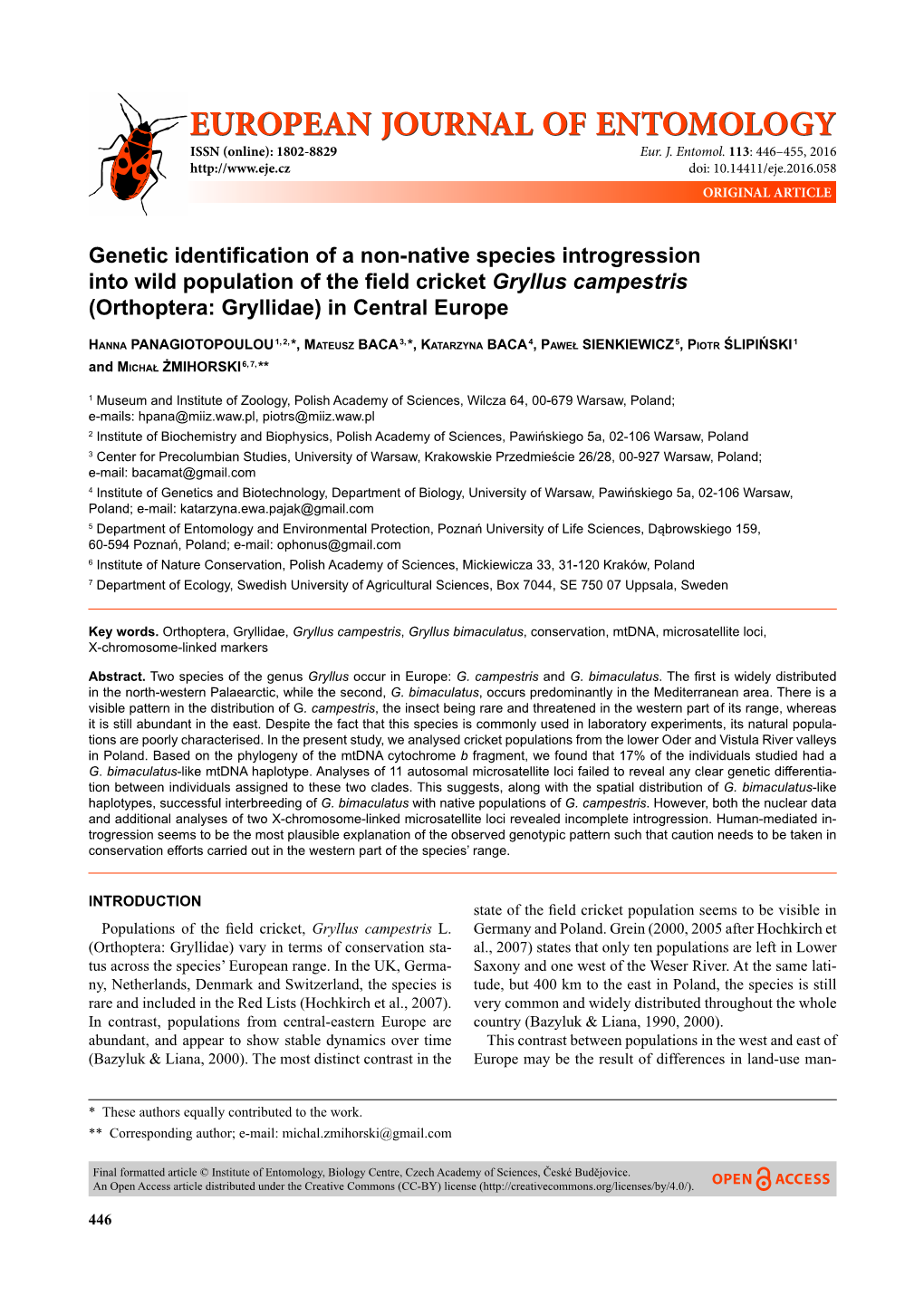 Genetic Identification of a Non-Native Species