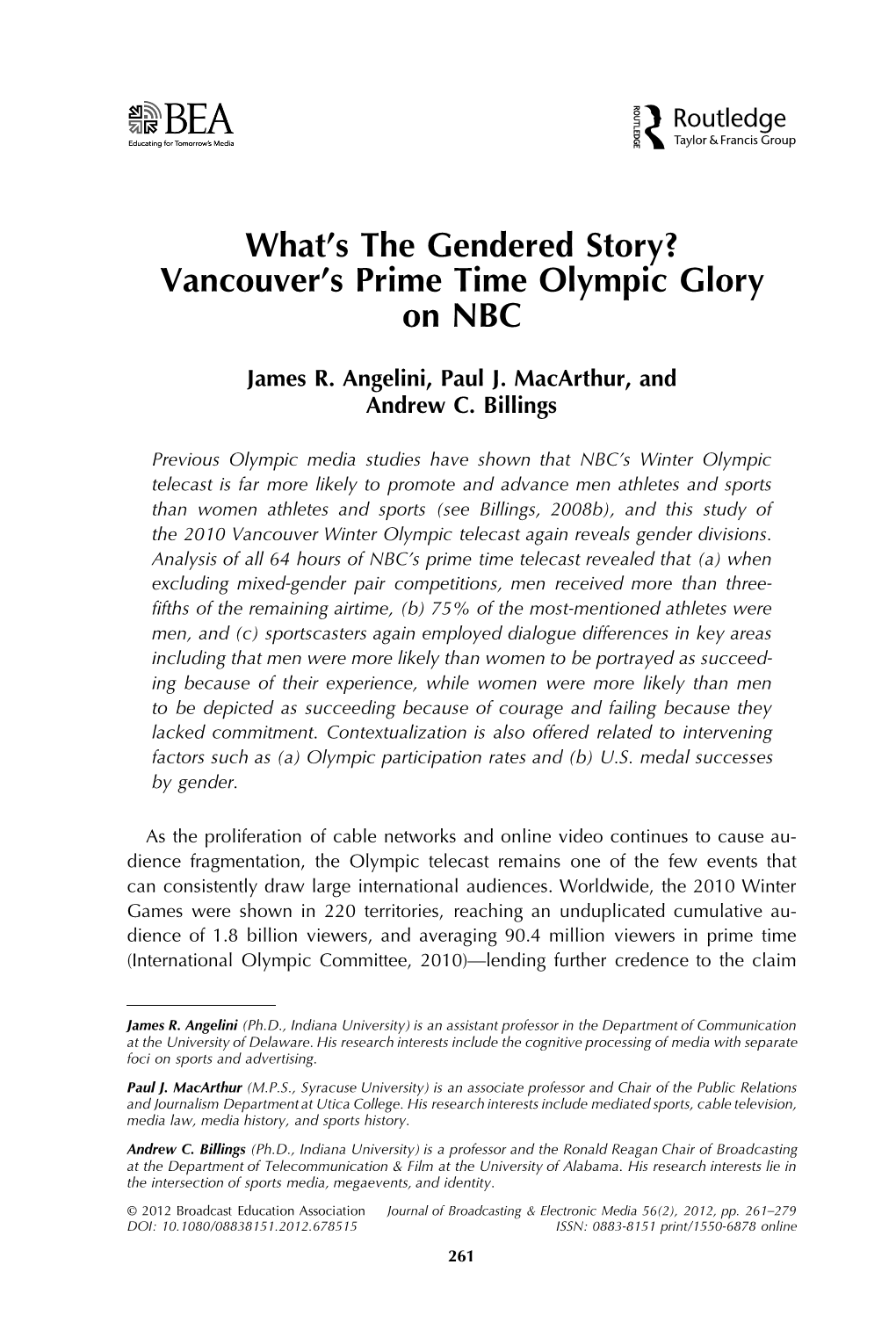 Vancouver's Prime Time Olympic Glory On