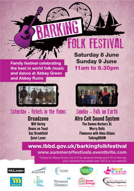 Barking Folk Festival Programme 2019