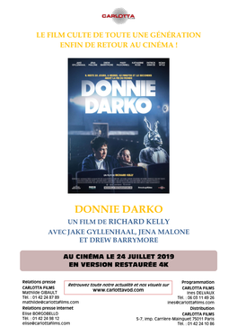 Donnie Darko Un Film De Richard Kelly