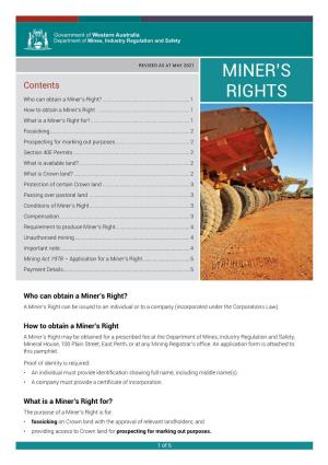 Miner's Rights