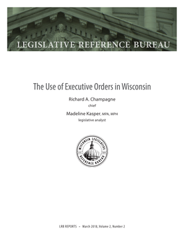 The Use of Executive Orders in Wisconsin