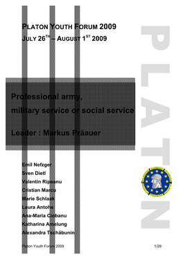 Professional Army, Military Service Or Social Service