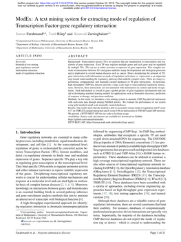 A Text Mining System for Extracting Mode of Regulation Of