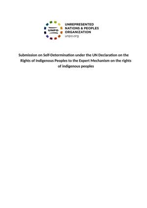 Submission on Self-Determination Under the UN Declaration on The