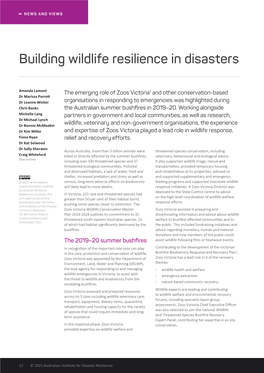 Building Wildlife Resilience in Disasters