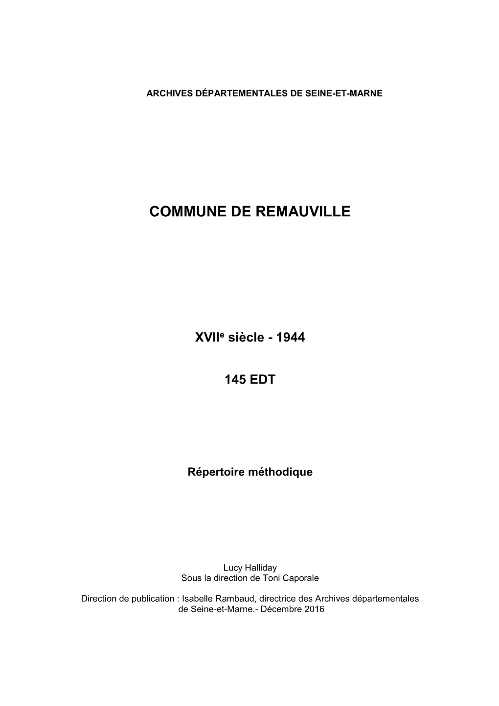 Commune De Remauville