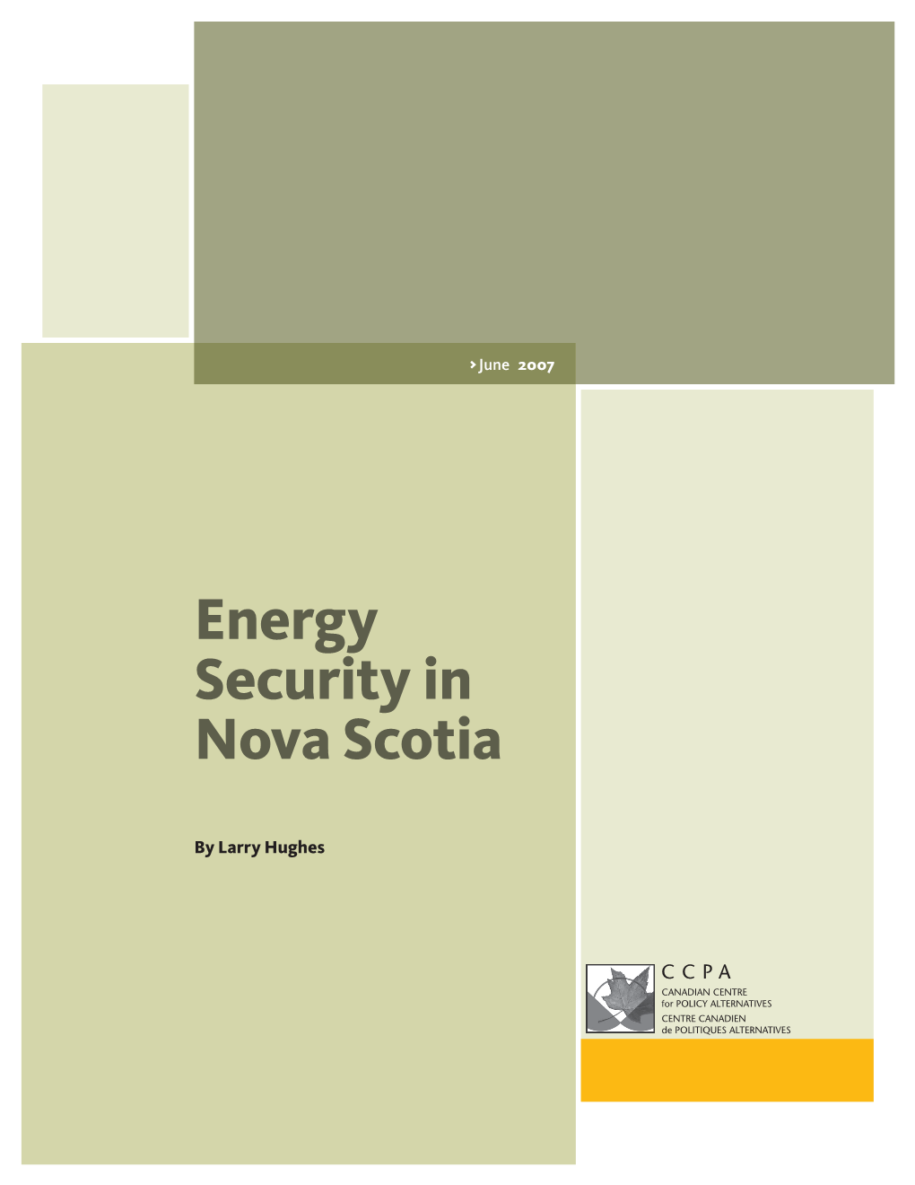 Energy Security in Nova Scotia