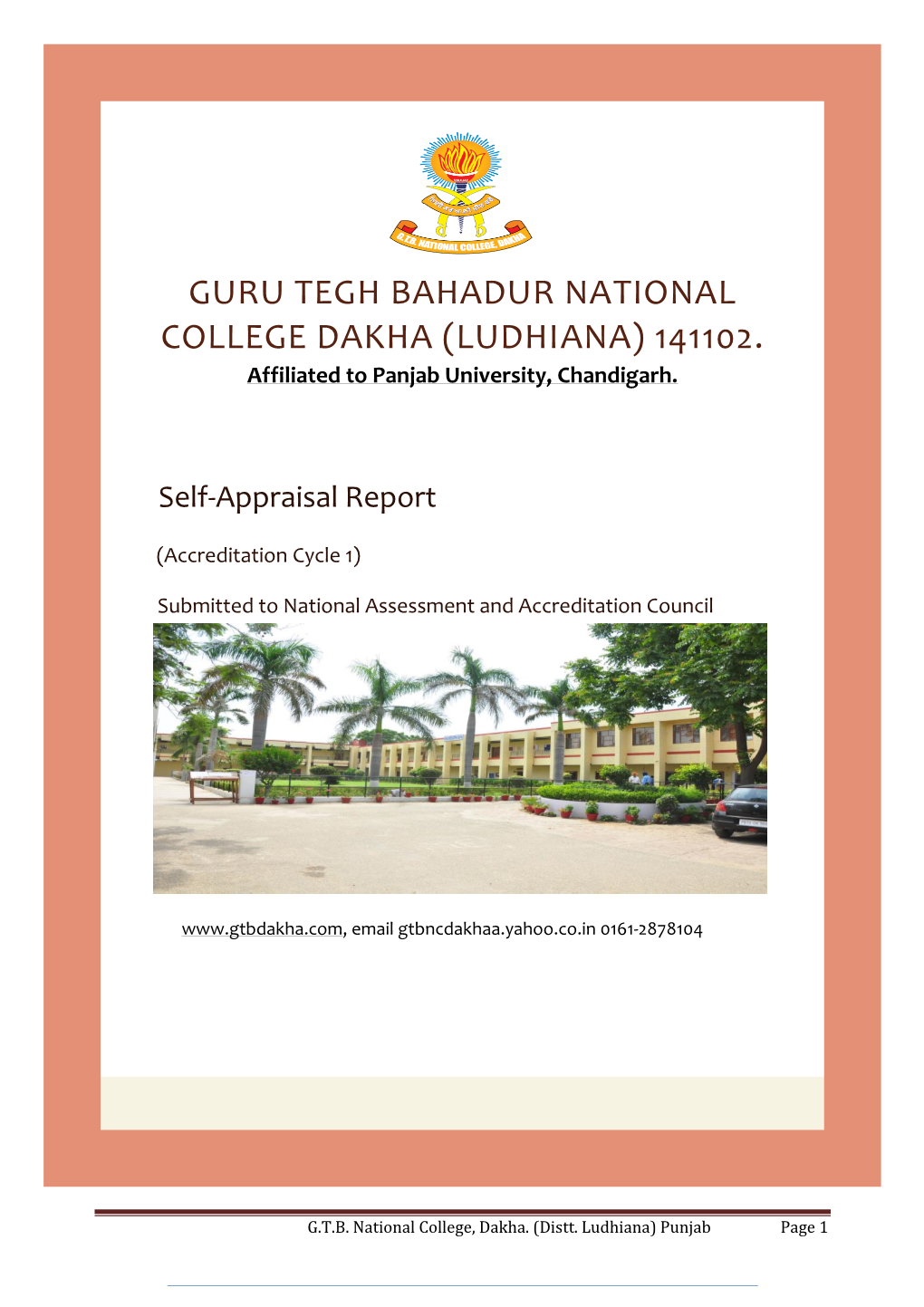 Guru Tegh Bahadur National College Dakha (Ludhiana) 141102