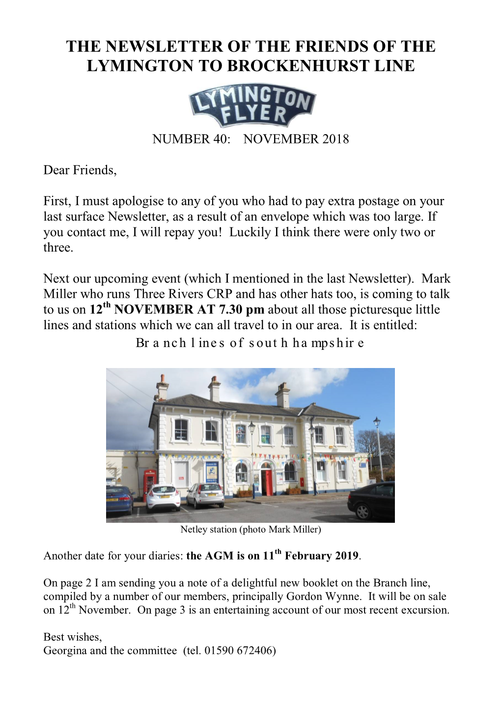 The Newsletter of the Friends of the Lymington to Brockenhurst Line