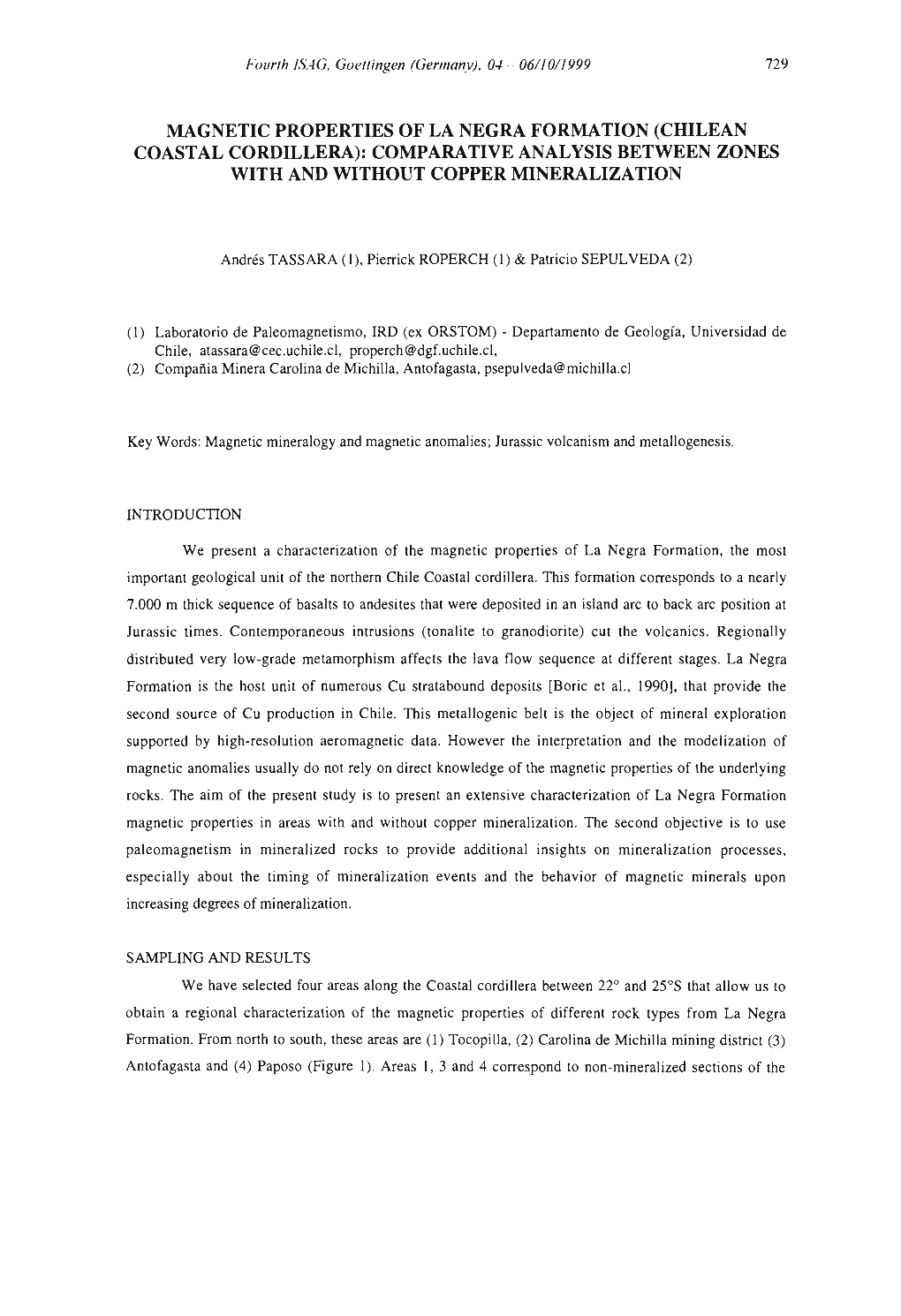 Magnetic Properties of La Negra Formation (Chilean Coastal Cordillera): Comparative Analysis Between Zones with and Without Copper Mineralization