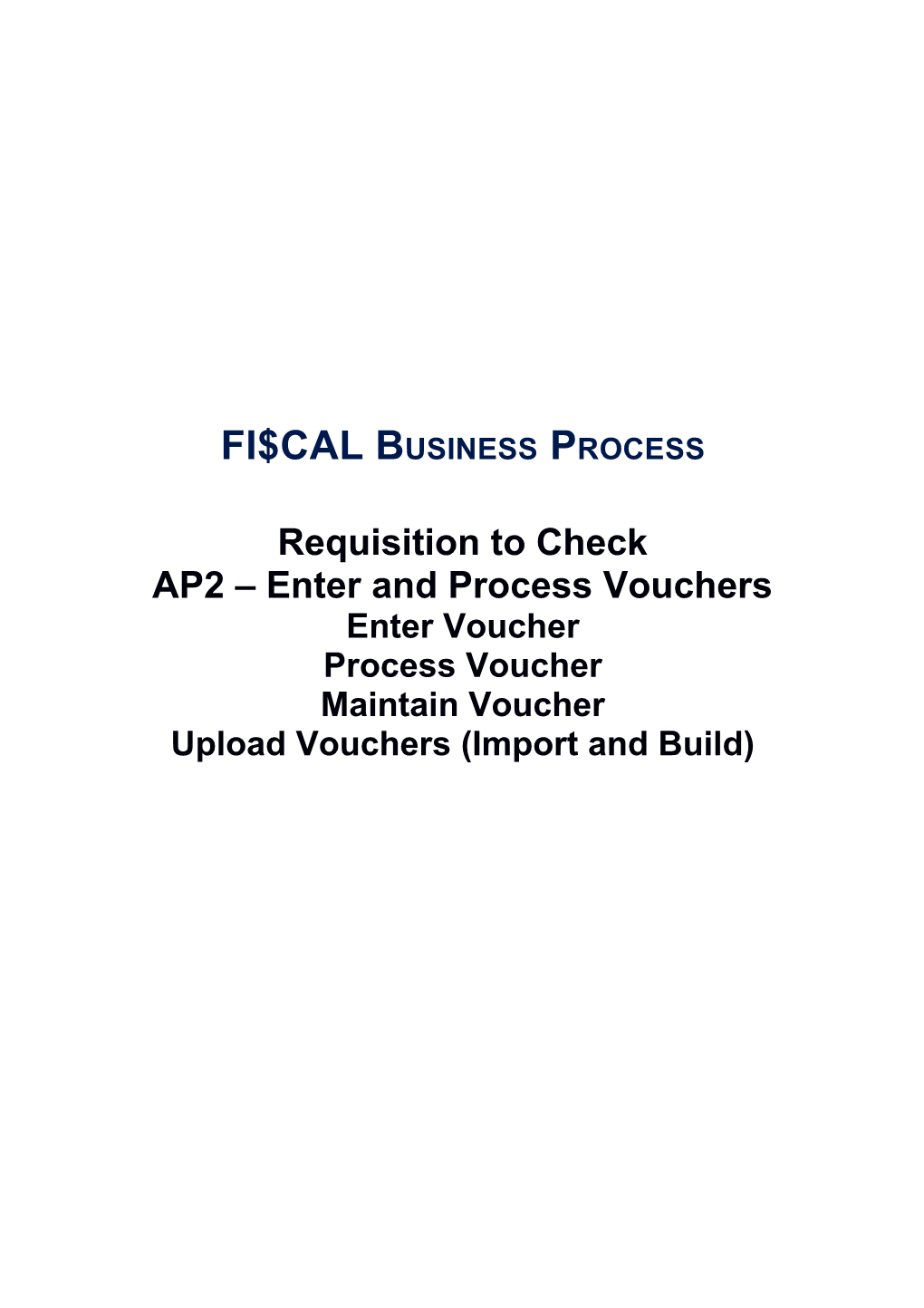 AP2 Enter and Process Vouchers