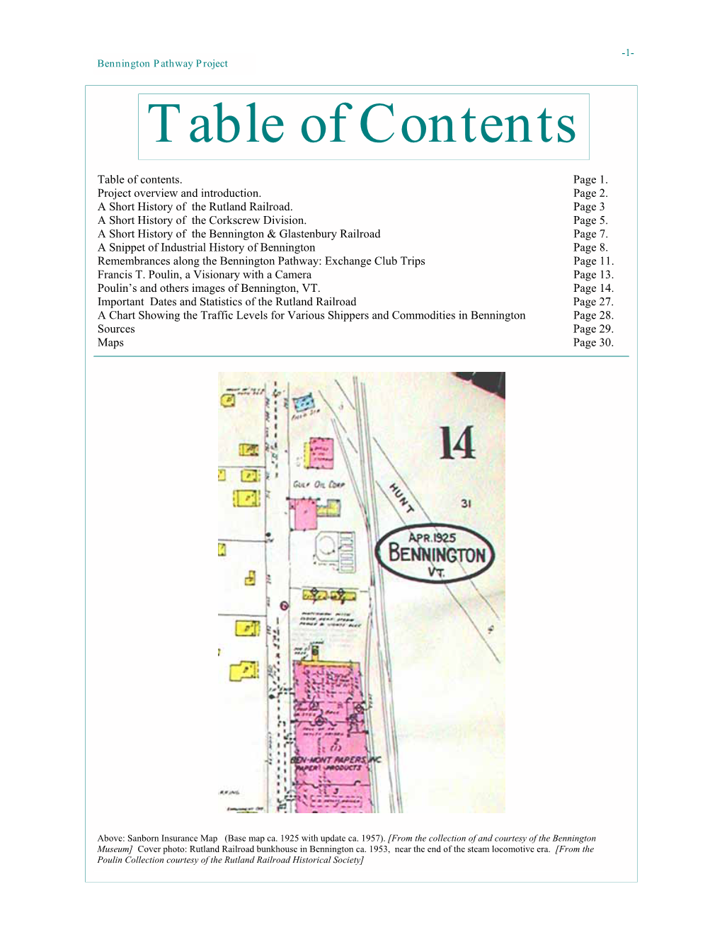 Table of Contents