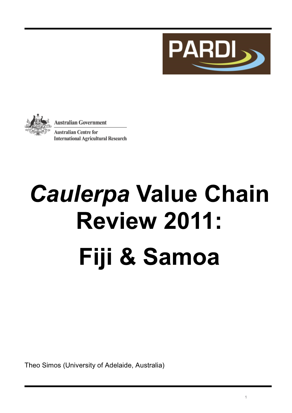 Caulerpa Value Chain Review 2011: Fiji & Samoa
