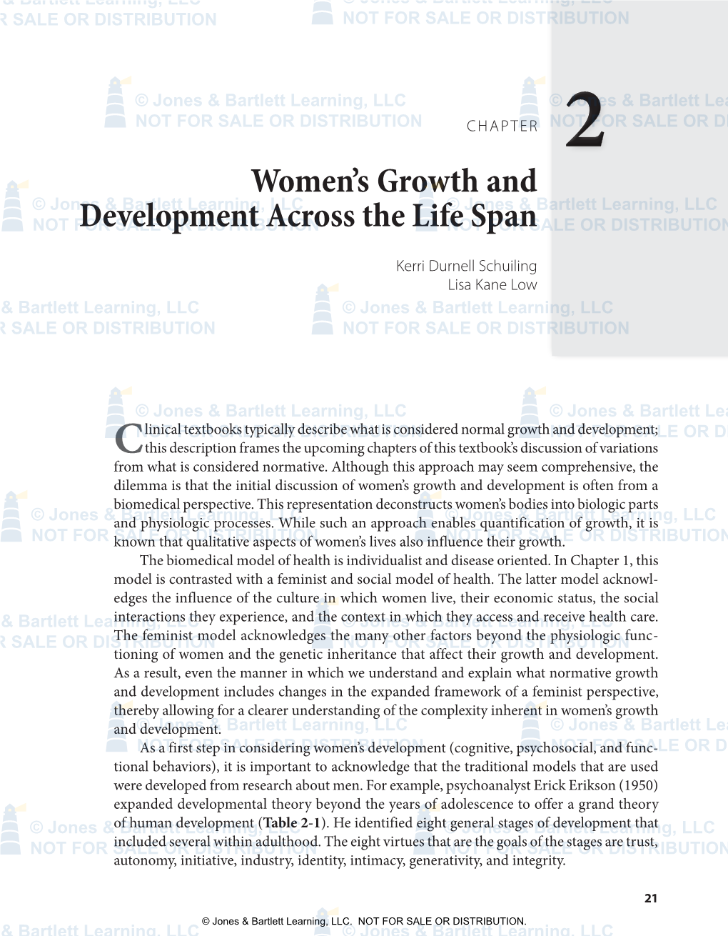 Women's Growth and Development Across the Life Span