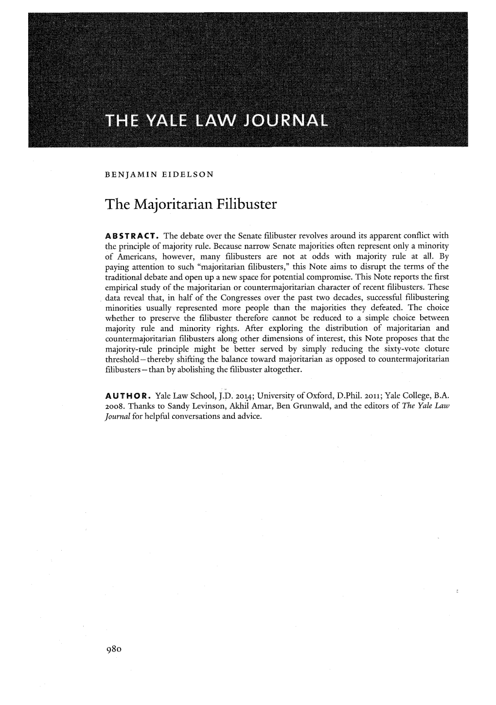 The Majoritarian Filibuster