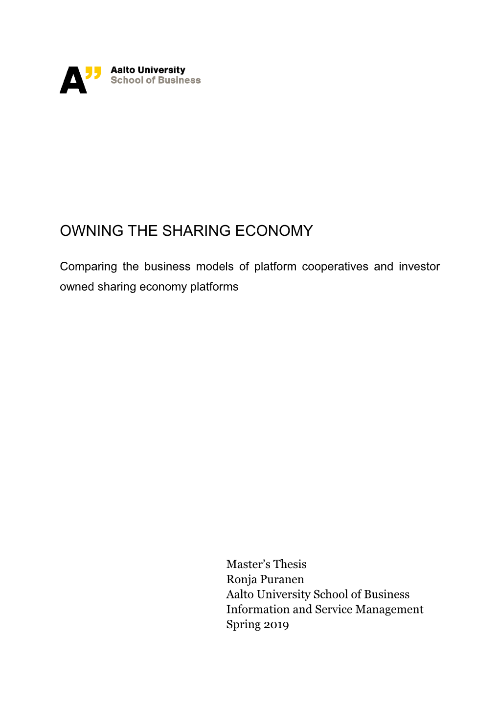 Owning the Sharing Economy