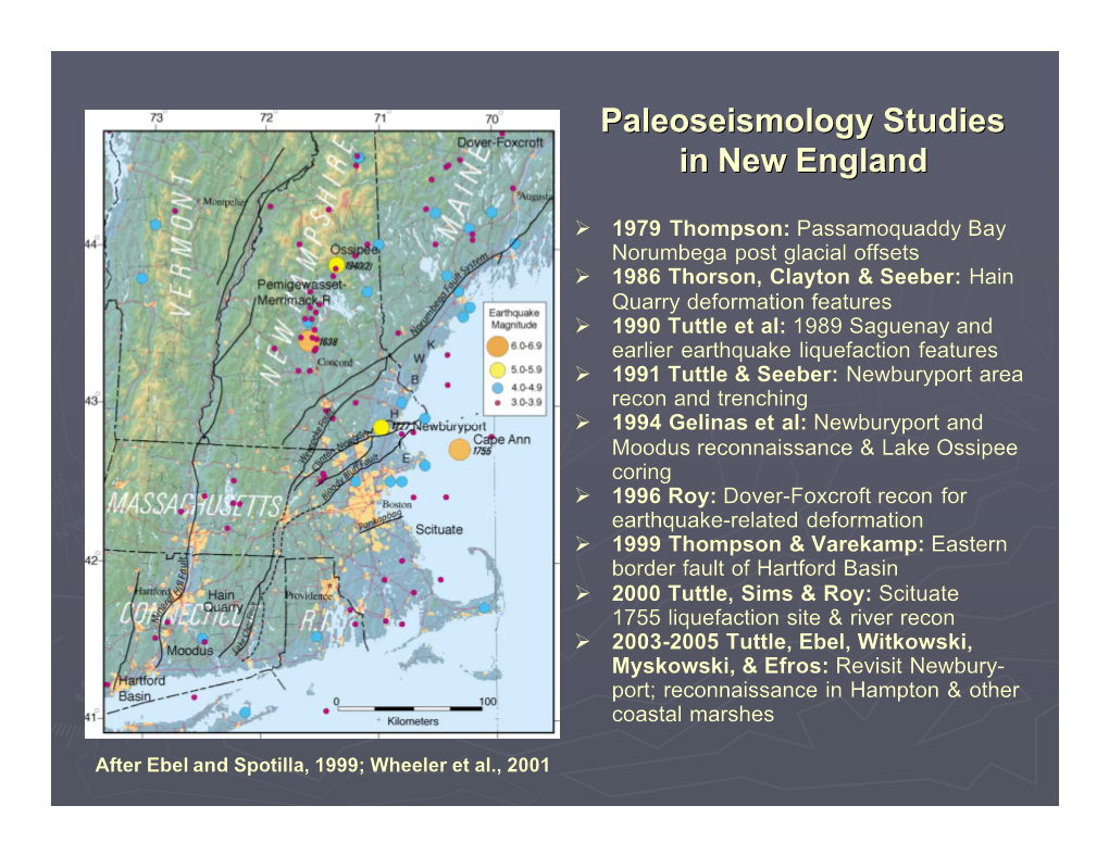 Paleoseismology Studies in New England