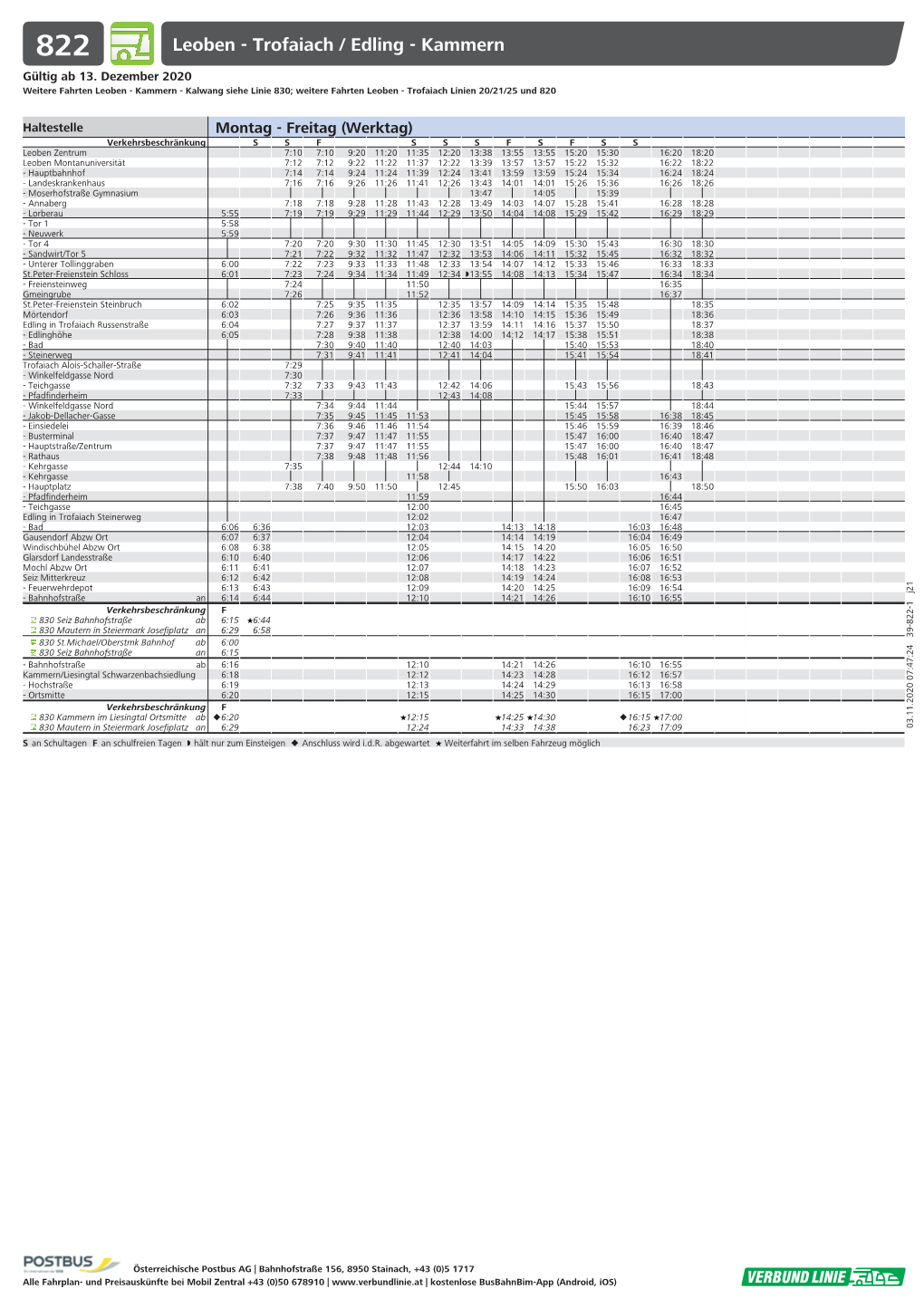 Jahresfahrplan 2021 Leoben