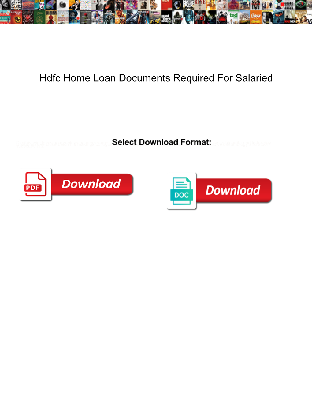 Hdfc Home Loan Documents Required for Salaried