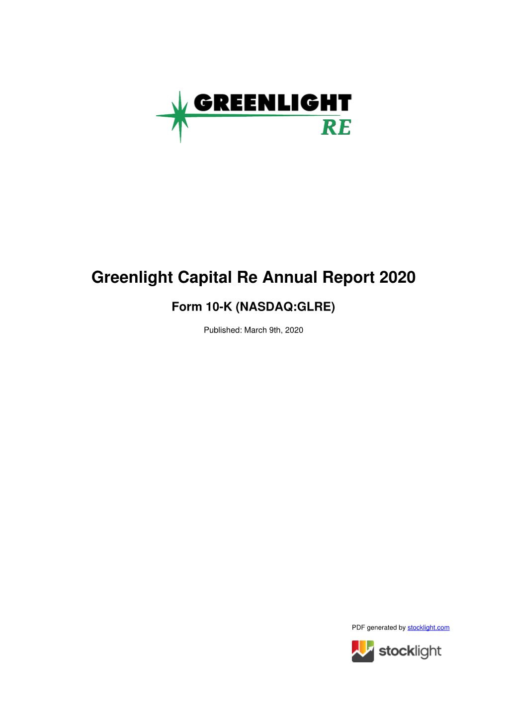 Greenlight Capital Re Annual Report 2020