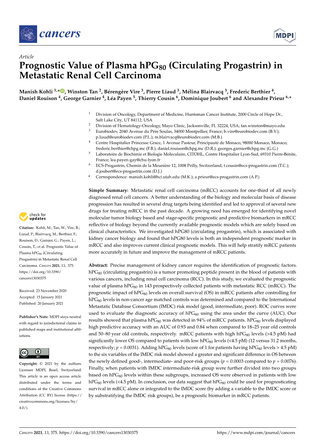 In Metastatic Renal Cell Carcinoma