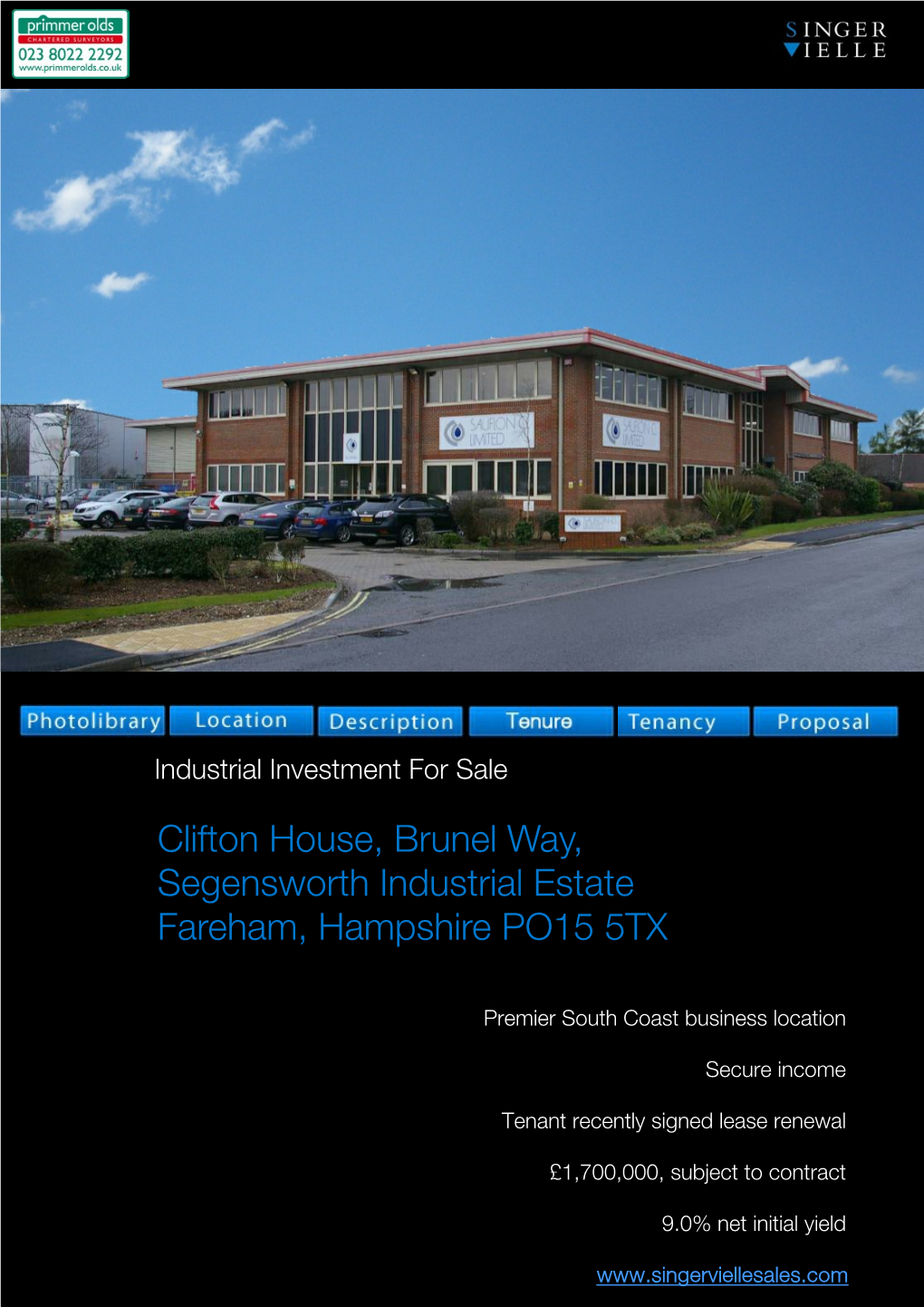 Clifton House, Brunel Way, Segensworth Industrial Estate Fareham, Hampshire PO15 5TX