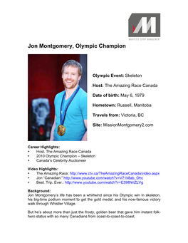 Jon Montgomery, Olympic Champion