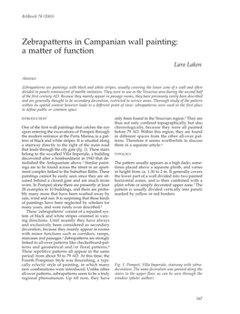 Zebrapatterns in Campanian Wall Painting: a Matter of Function