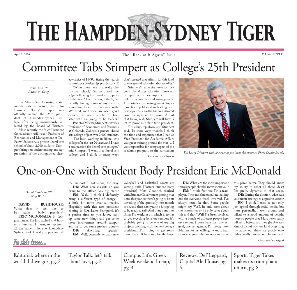 The Hampden-Sydney Tiger