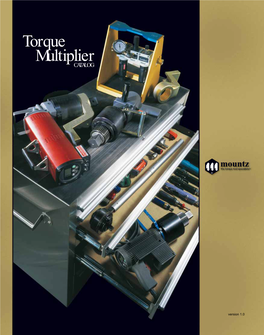 Torque Multiplier CATALOG Table of Contents