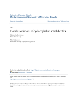 Floral Associations of Cyclocephaline Scarab Beetles Matthew Robert Moore Wichita State University