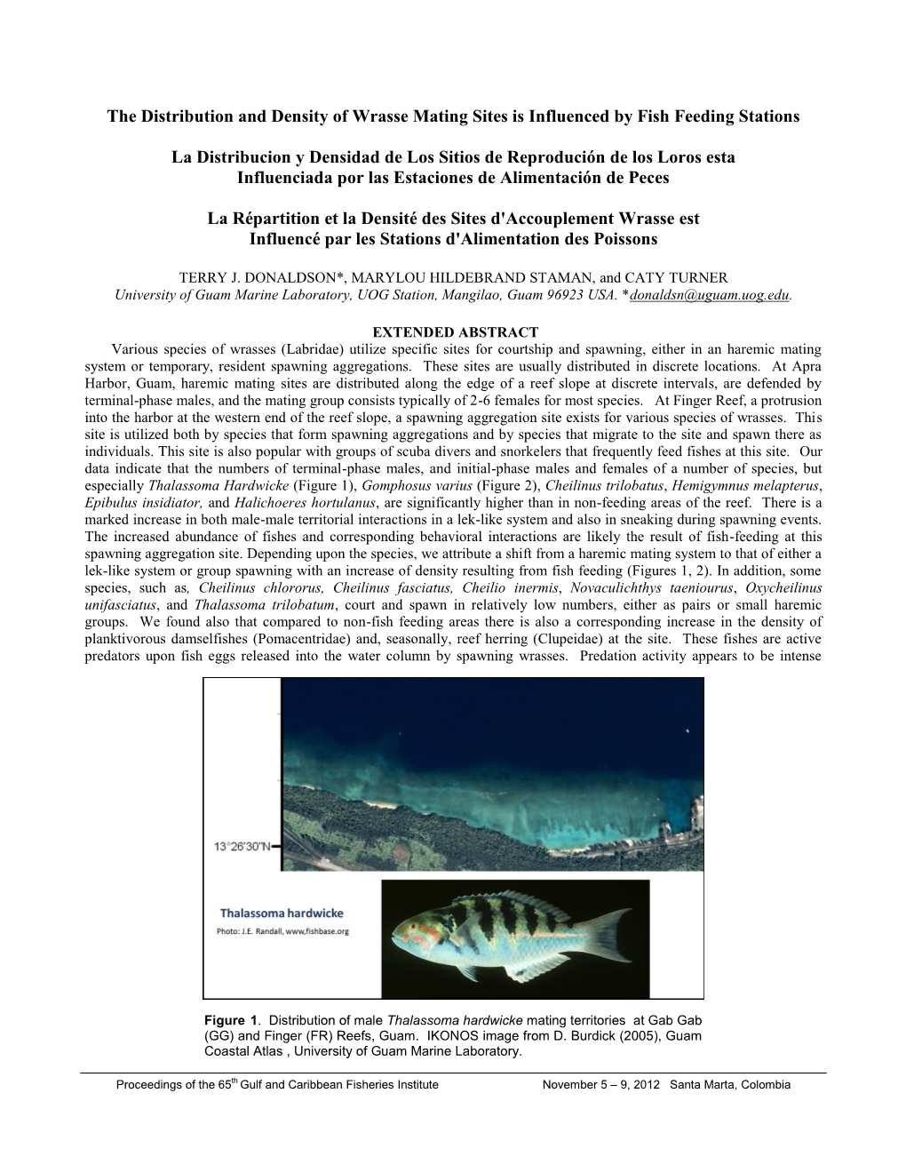 The Distribution and Density of Wrasse Mating Sites Is Influenced by Fish Feeding Stations