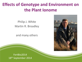 Effects of Genotype and Environment on the Plant Ionome