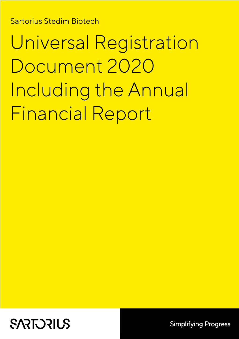 Sartorius Stedim Biotech Universal Registration Document 2020 4