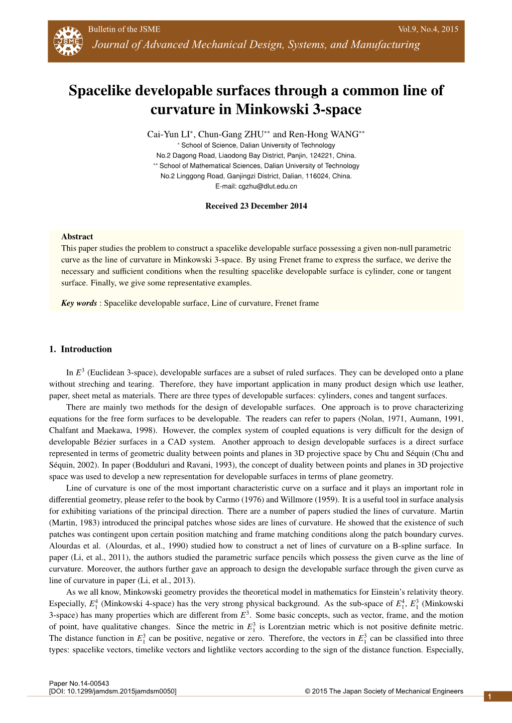 Spacelike Developable Surfaces Through a Common Line of Curvature in Minkowski 3-Space