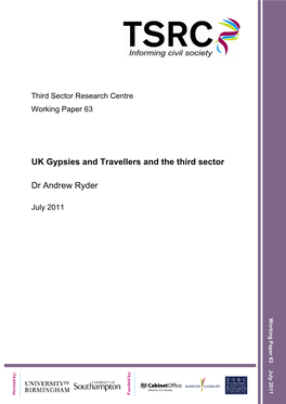 UK Gypsies and Travellers and the Third Sector Dr Andrew Ryder