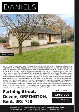 Farthing Street, Downe, ORPINGTON, Kent, BR6