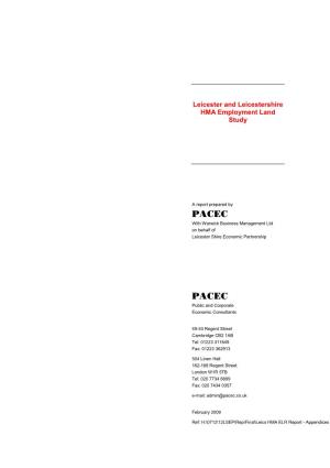 Leics HMA ELR Report - Appendices Final.Doc PACEC Contents