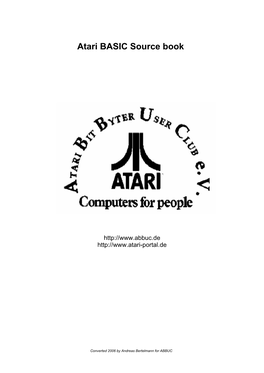 Atari BASIC Source Book