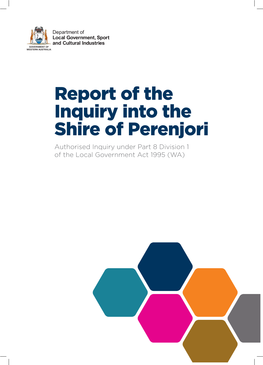 Report of the Inquiry Into the Shire of Perenjori.Pdf
