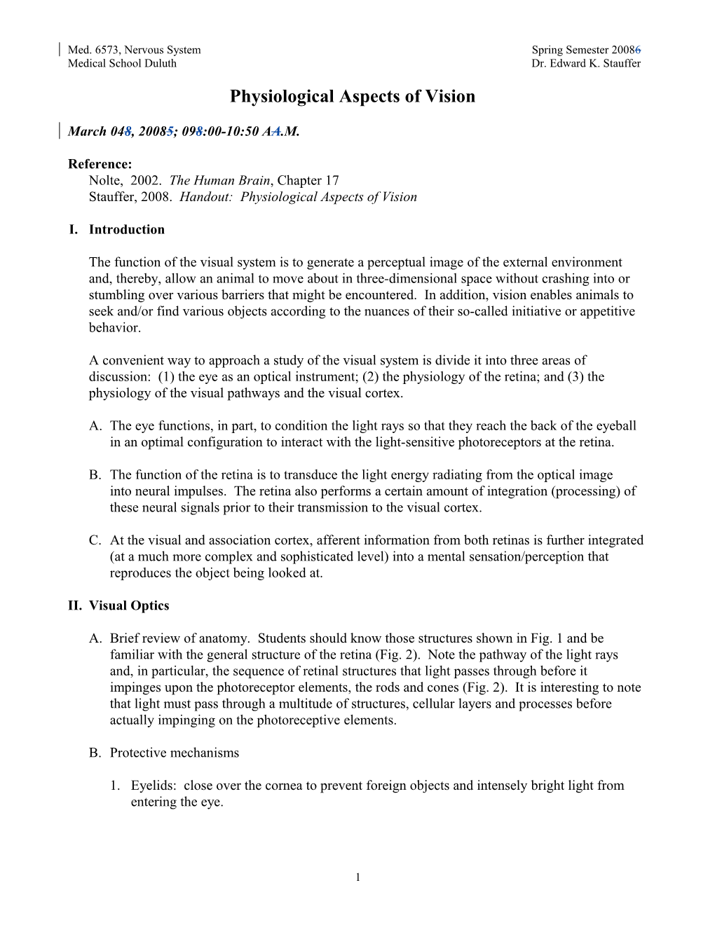 Physiological Aspects Of Vision