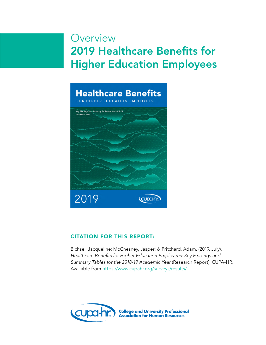 Overview 2019 Healthcare Benefits for Higher Education Employees
