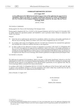 Commission Implementing Decision of 12 August 2019 on the Publication