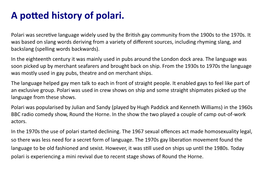 A Potted History of Polari