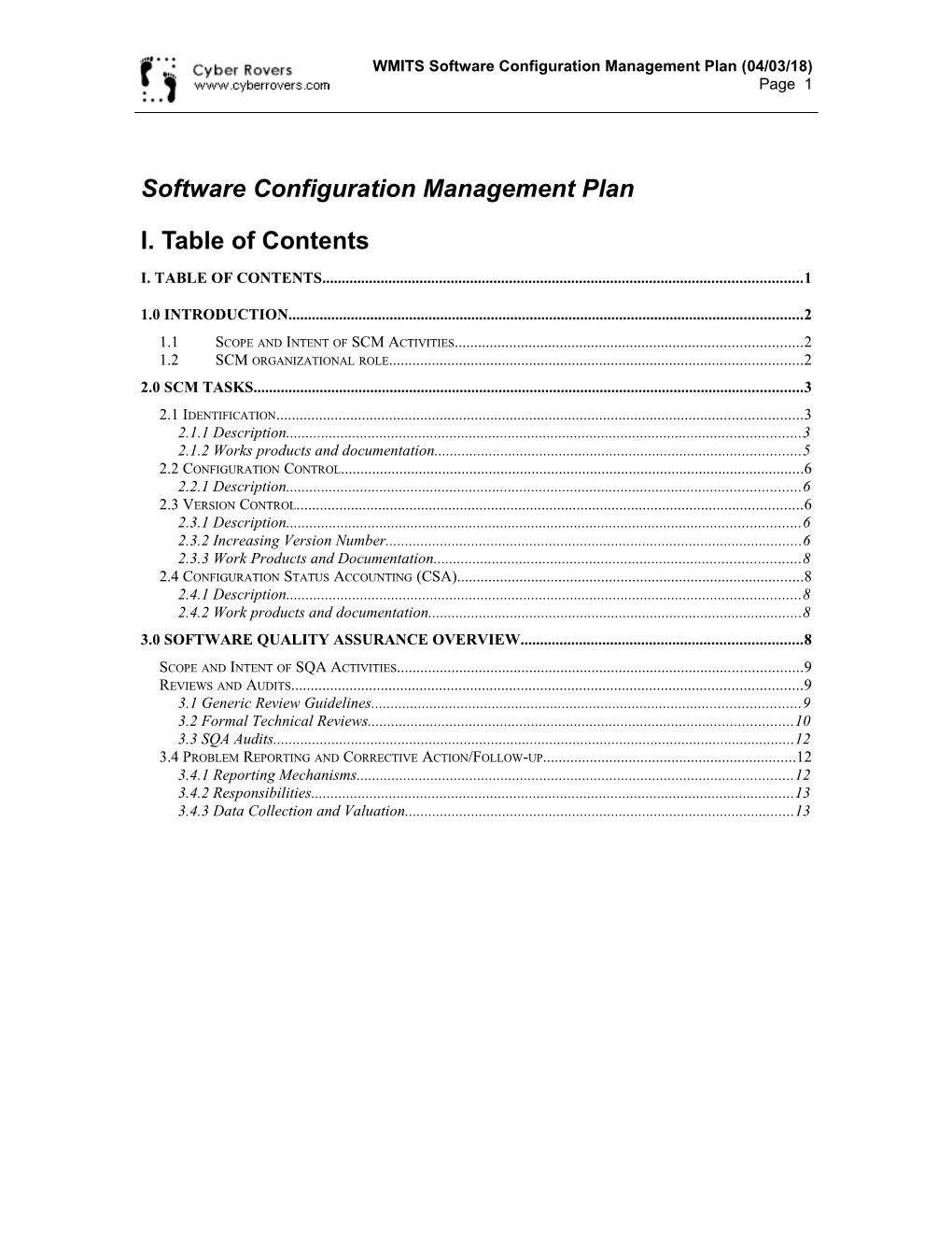 Software Configuration Management Plan